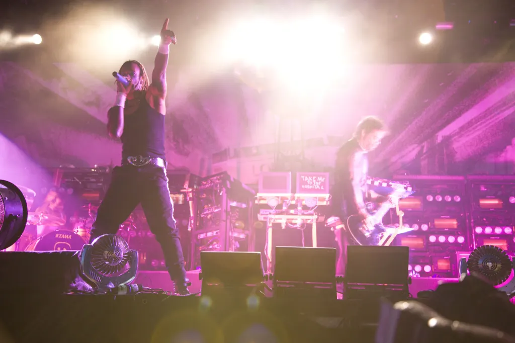 The Prodigy performing at Global Gathering 2009